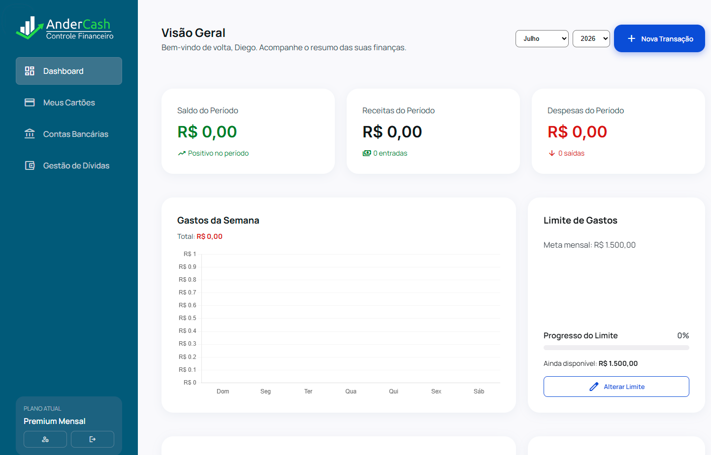 App de Finanças Pessoal AnderCash