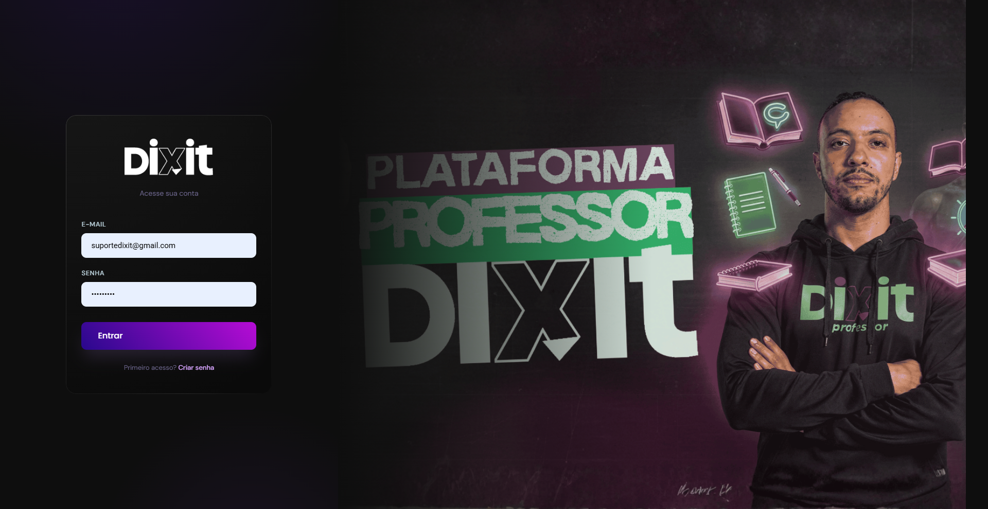 Plataforma Área de Membros Professor Dixit